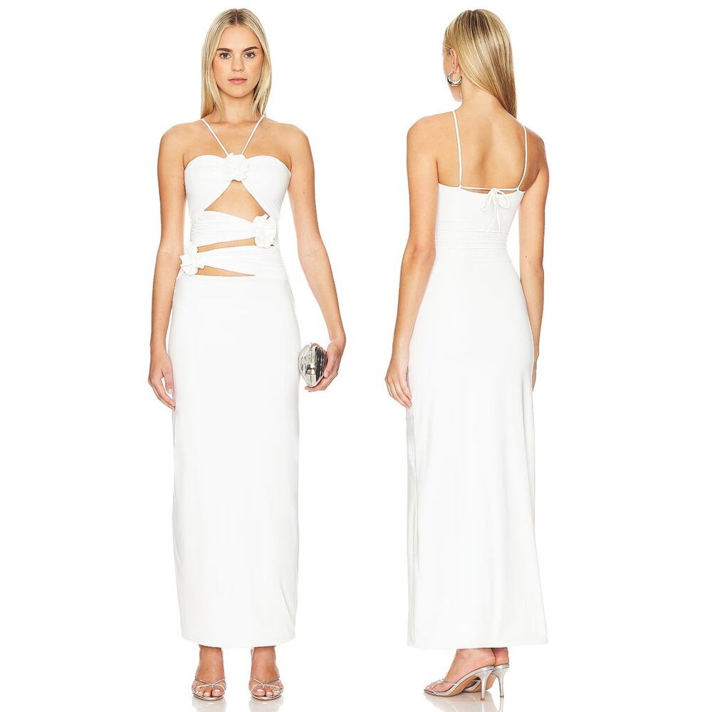 MAYGEL CORONEL Veranera Maxi Dress Rosette Formal Bridal Whimsical Party OS